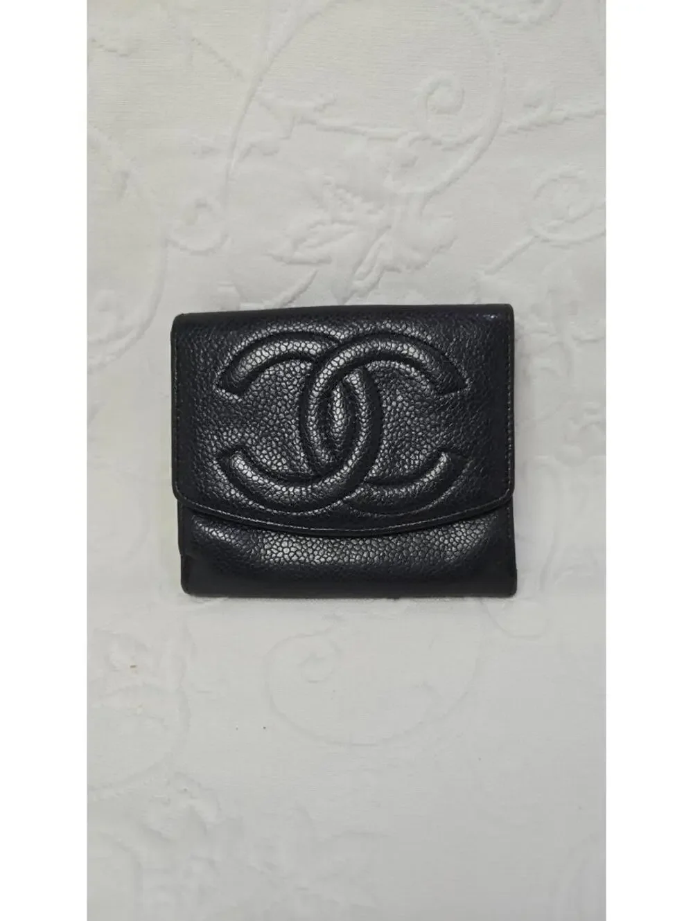 Chanel Classic Black Caviar Wallet with COA